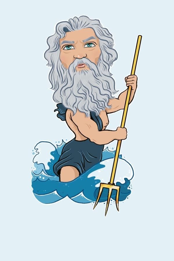 greek god poseidon cartoon