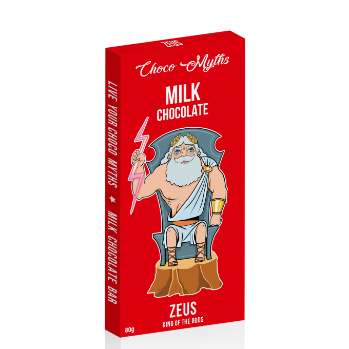 Zeus milk chocolate bar 80g