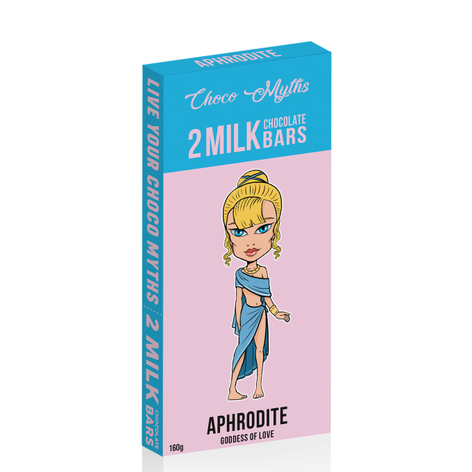 Aphrodite milk chocolate duo bars 2x80g
