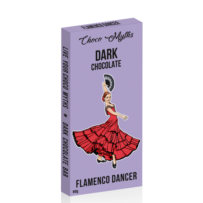 Flamenco Dancer dark chocolate bar 80g