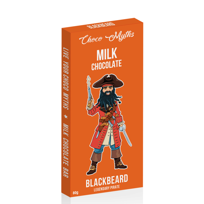 Blackbeard milk chocolate bar 80g