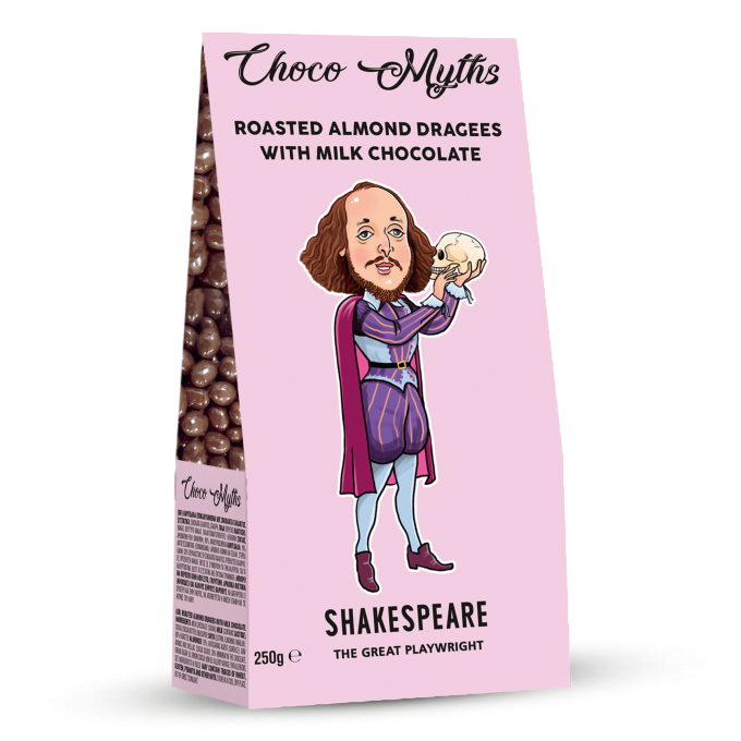 William Shakespeare roasted almond dragees with milk chocolate 250g
