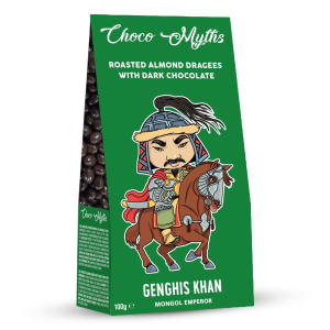 Genghis Khan roasted almond dragees with dark chocolate 100g