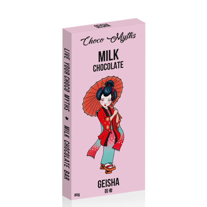 Geisha milk chocolate bar 80g