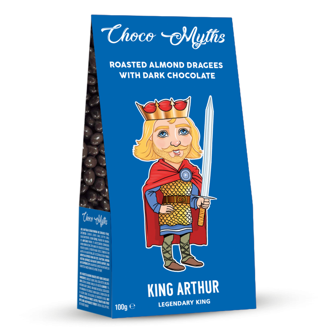 King Arthur roasted almond dragees with dark chocolate 100g