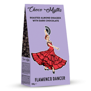 Flamenco Dancer roasted almond dragees with dark chocolate 100g