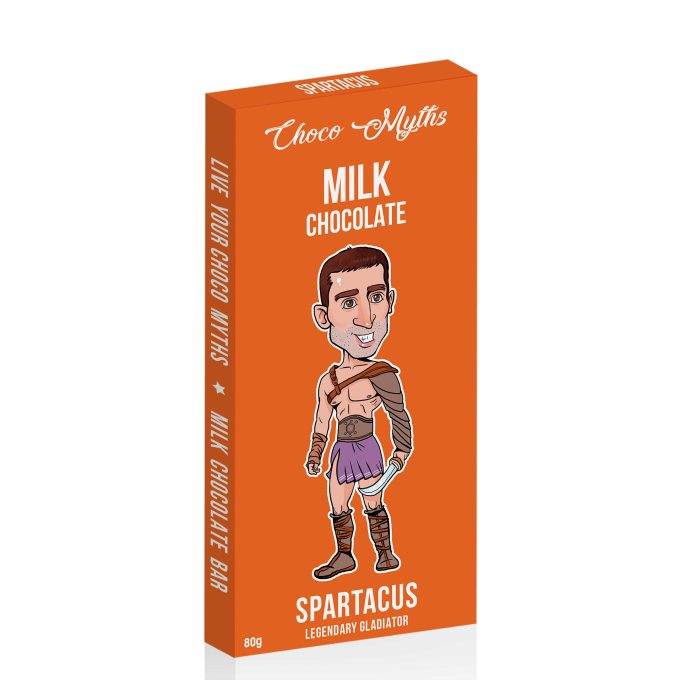 Spartacus milk chocolate bar 80g