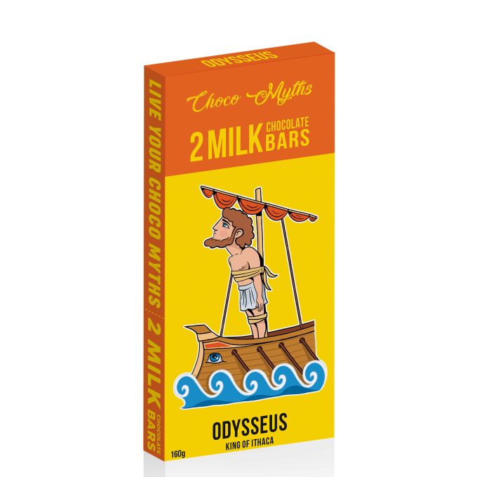 Odysseus milk chocolate duo bars 2x80g