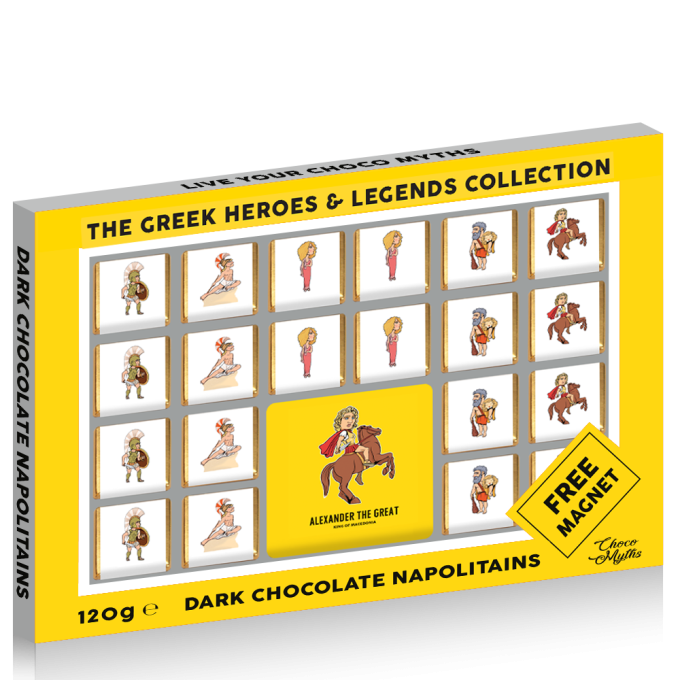 The Greek Heroes & Legends Collection dark chocolate napolitains 120g