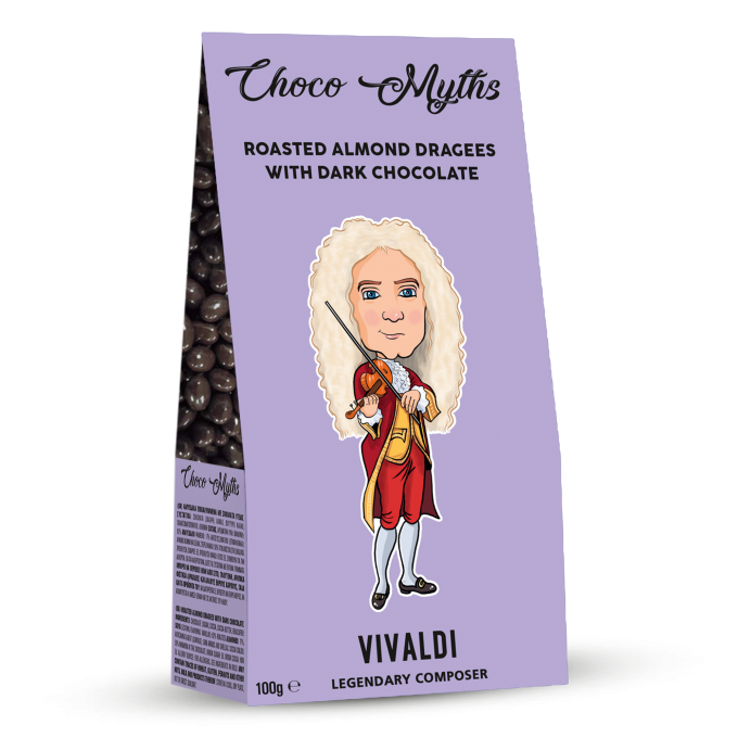 Vivaldi roasted almond dragees with dark chocolate 100g